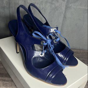 Manolo Blahnik Navy Stiletto Pumps